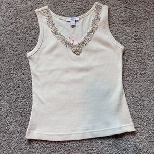 NWT Y2K Dressbarn beaded tank top